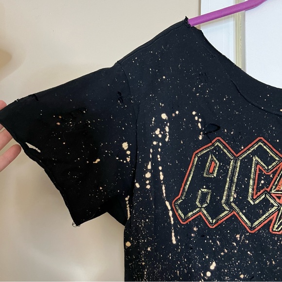 AC/DC Hand Custom Bleached Distressed Short sleeve t shirt size Xl - Picture 4 of 5
